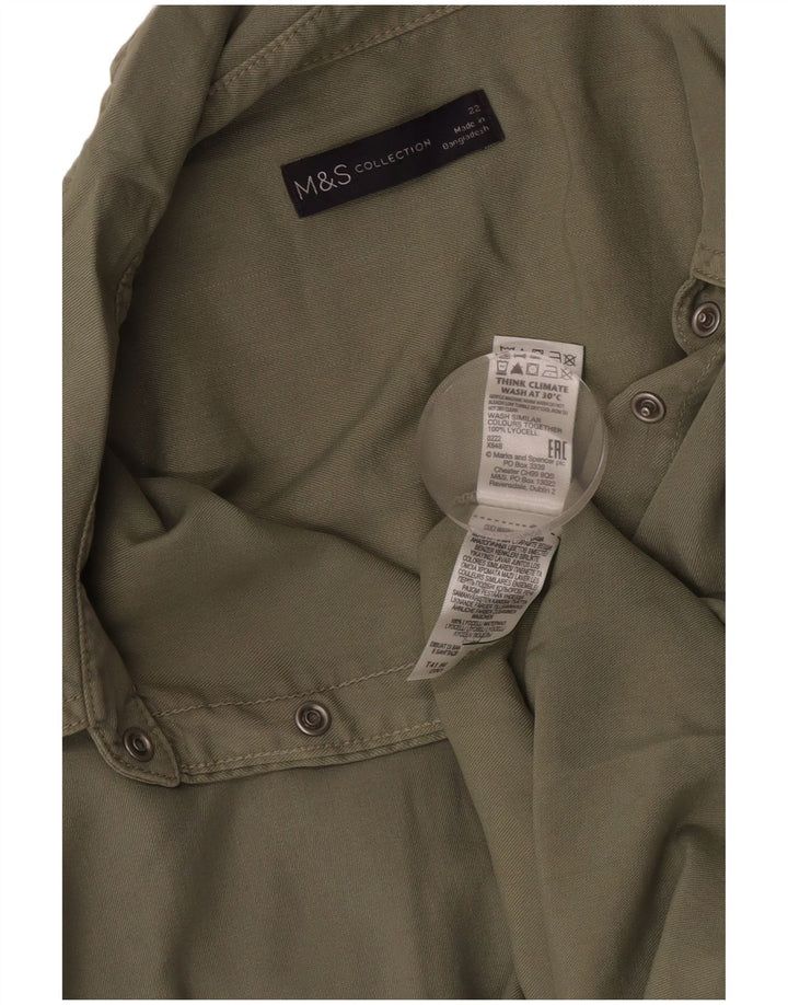 Marks & Spencer Γυναικείο Πουκάμισο UK 22 3XL Khaki Lyocell