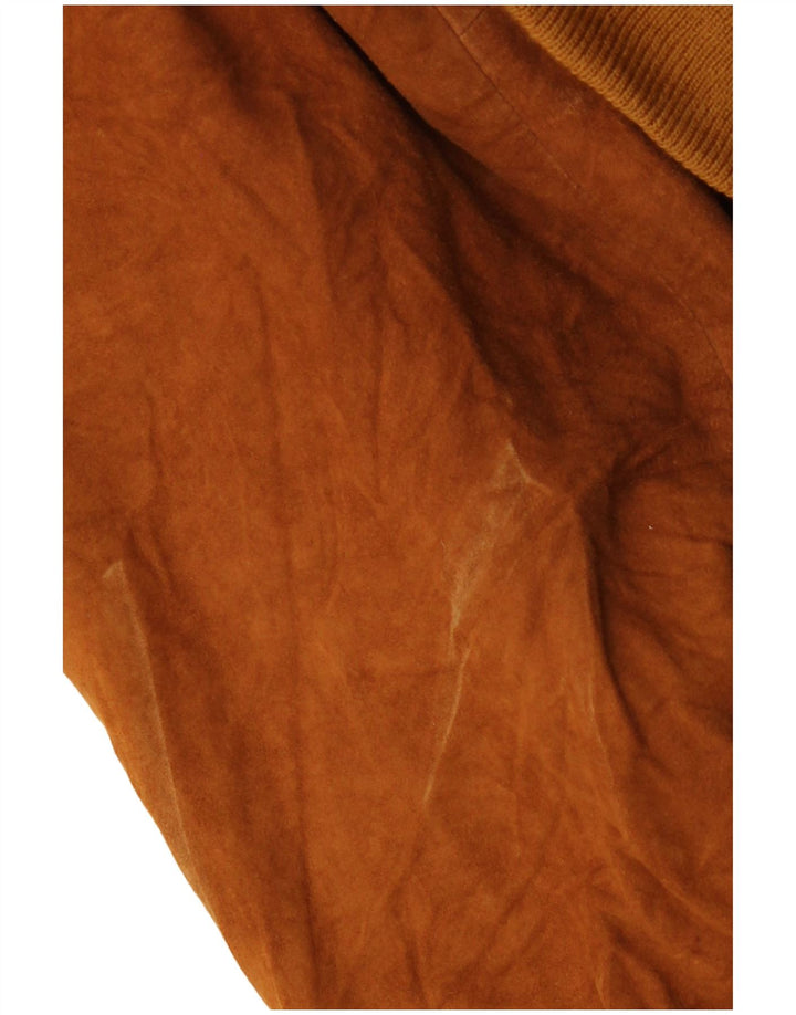 Vintage Ανδρικό Suede Bomber Jacket EU 56 3XL Καφέ Δερμάτινο