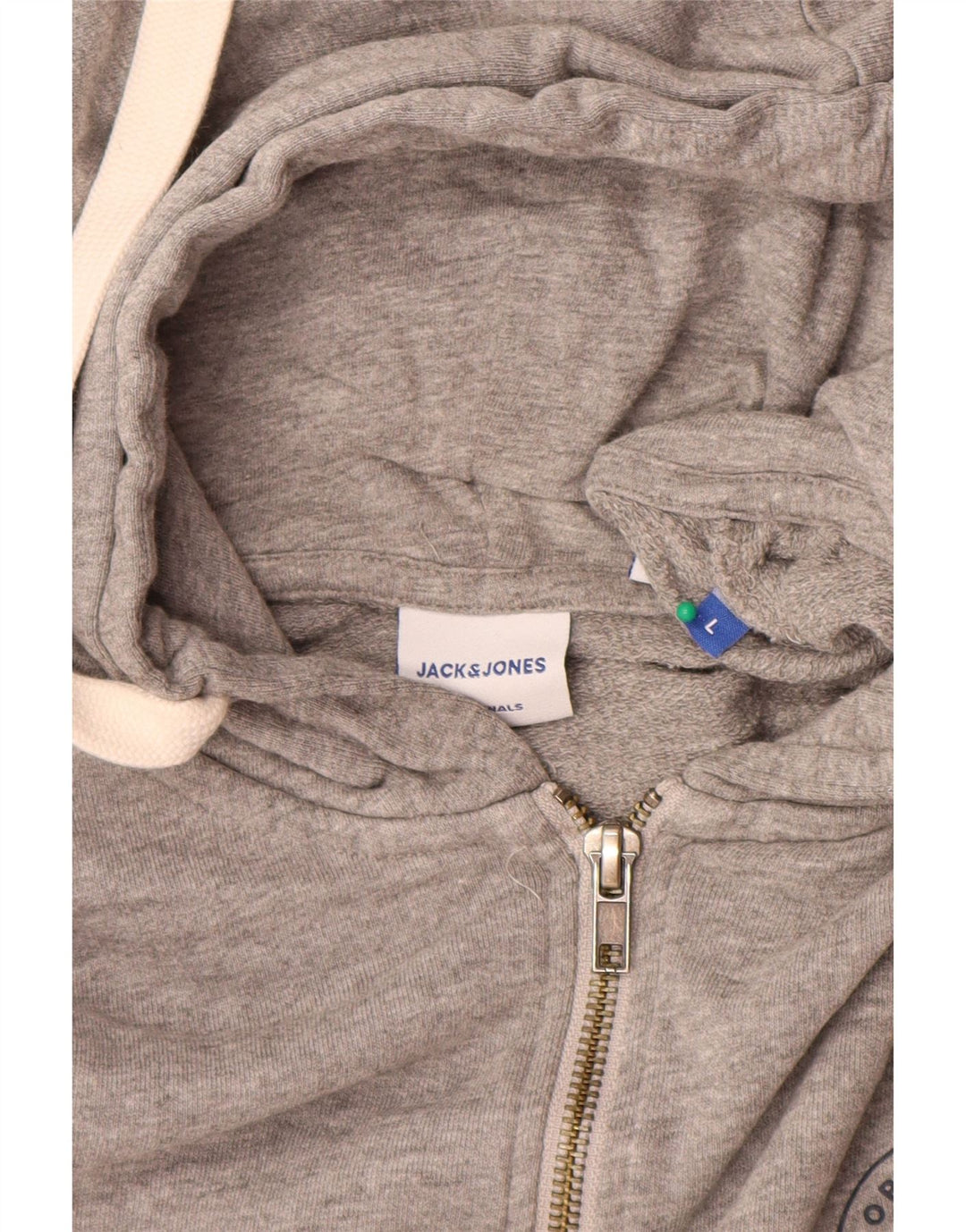 Jack & Jones Ανδρικό πουλόβερ με κουκούλα με φερμουάρ μεγάλο γκρι βαμβακερό