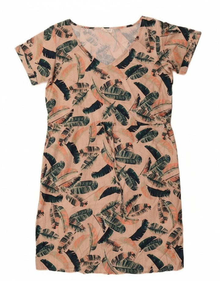 MOUNTAIN WAREHOUSE Womens Shift Dress UK 12 Medium Beige Floral Polyester