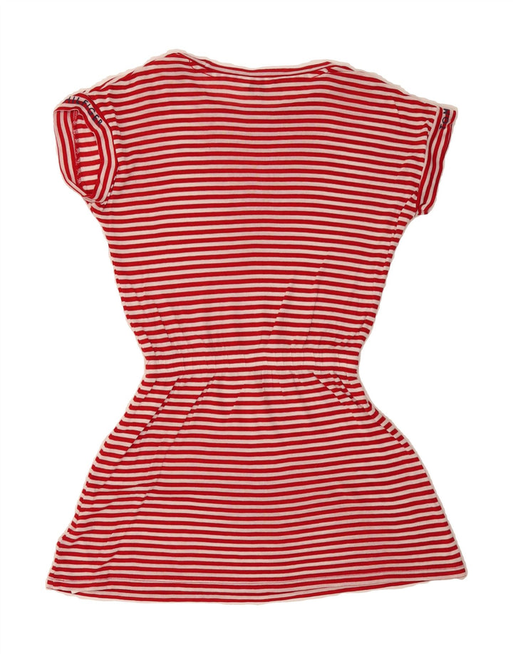 TOMMY HILFIGER Girls Basic Dress 11-12 Years Red Striped Lyocell Vintage Tommy Hilfiger and Second-Hand Tommy Hilfiger from Messina Hembry 