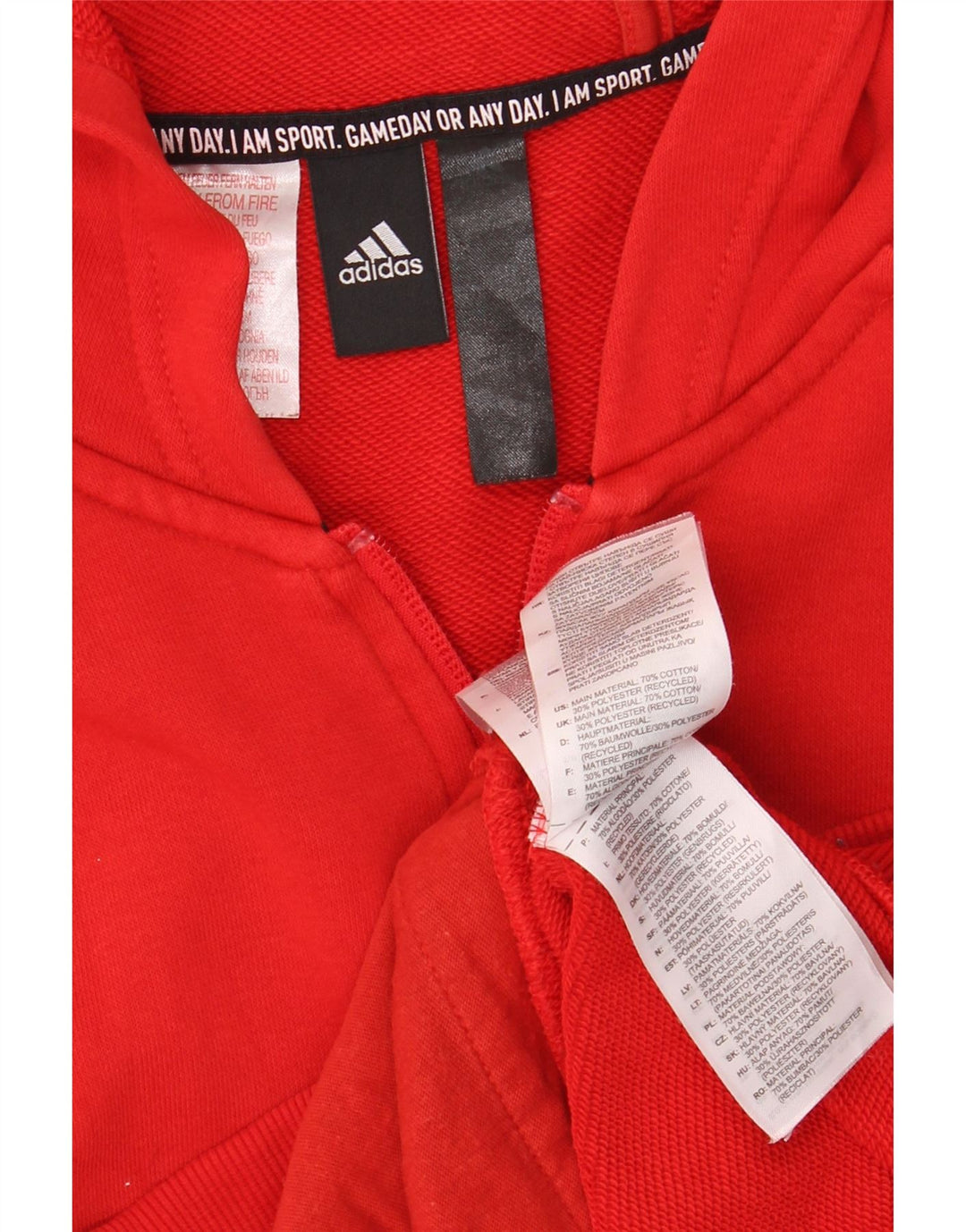 Ανδρικό πουλόβερ με κουκούλα με φερμουάρ Adidas μεσαίο βαμβακερό