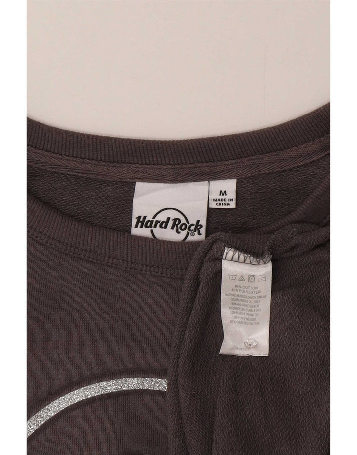 Hard Rock Cafe Γυναικεία γραφικά υπερμεγέθη φούτερ Jumper UK 14 Medium Grey