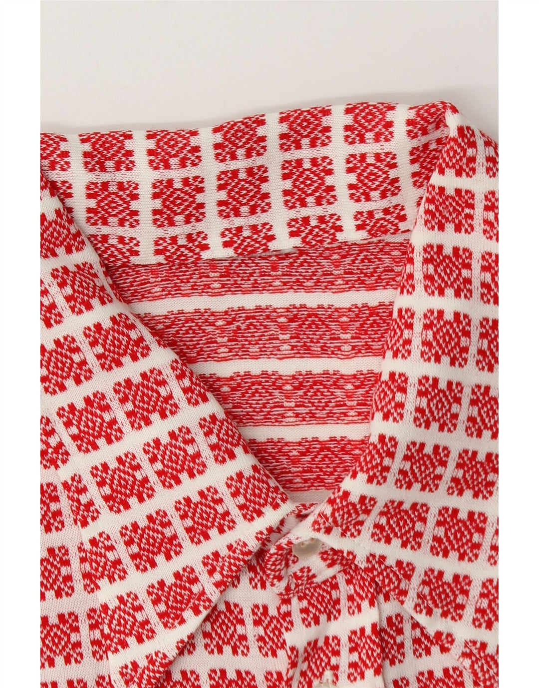 Vintage γυναικεία κοντομάνικη μπλούζα UK 16 Large Red Geometric