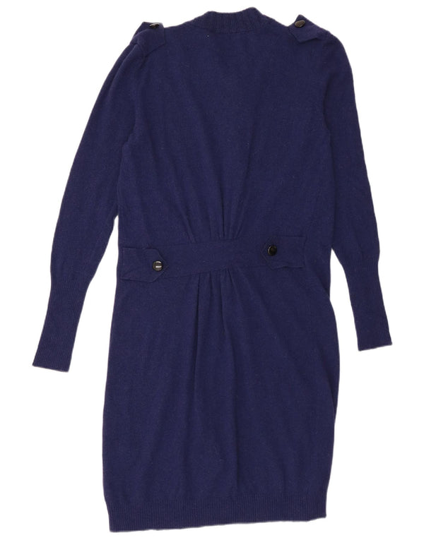 Vintage Γυναικείο Longline Ζακέτα πουλόβερ IT 44 Medium Navy Blue Wool