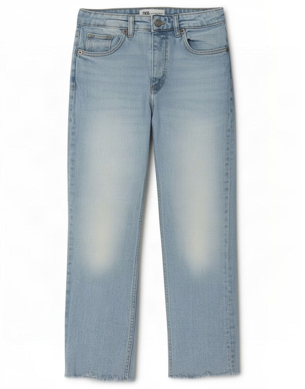 Zara Γυναικείο Straight Jeans EU 36 XS W26 L25 Blue