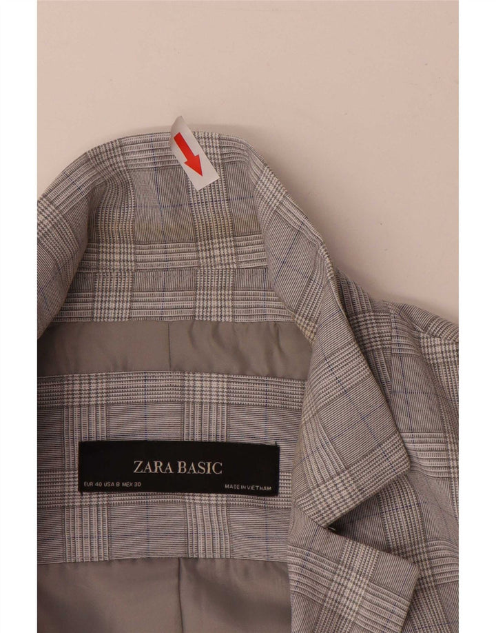 Zara Γυναικείο Μπουφάν σακάκι με 1 κουμπί EU 40 Medium Grey Houndstooth