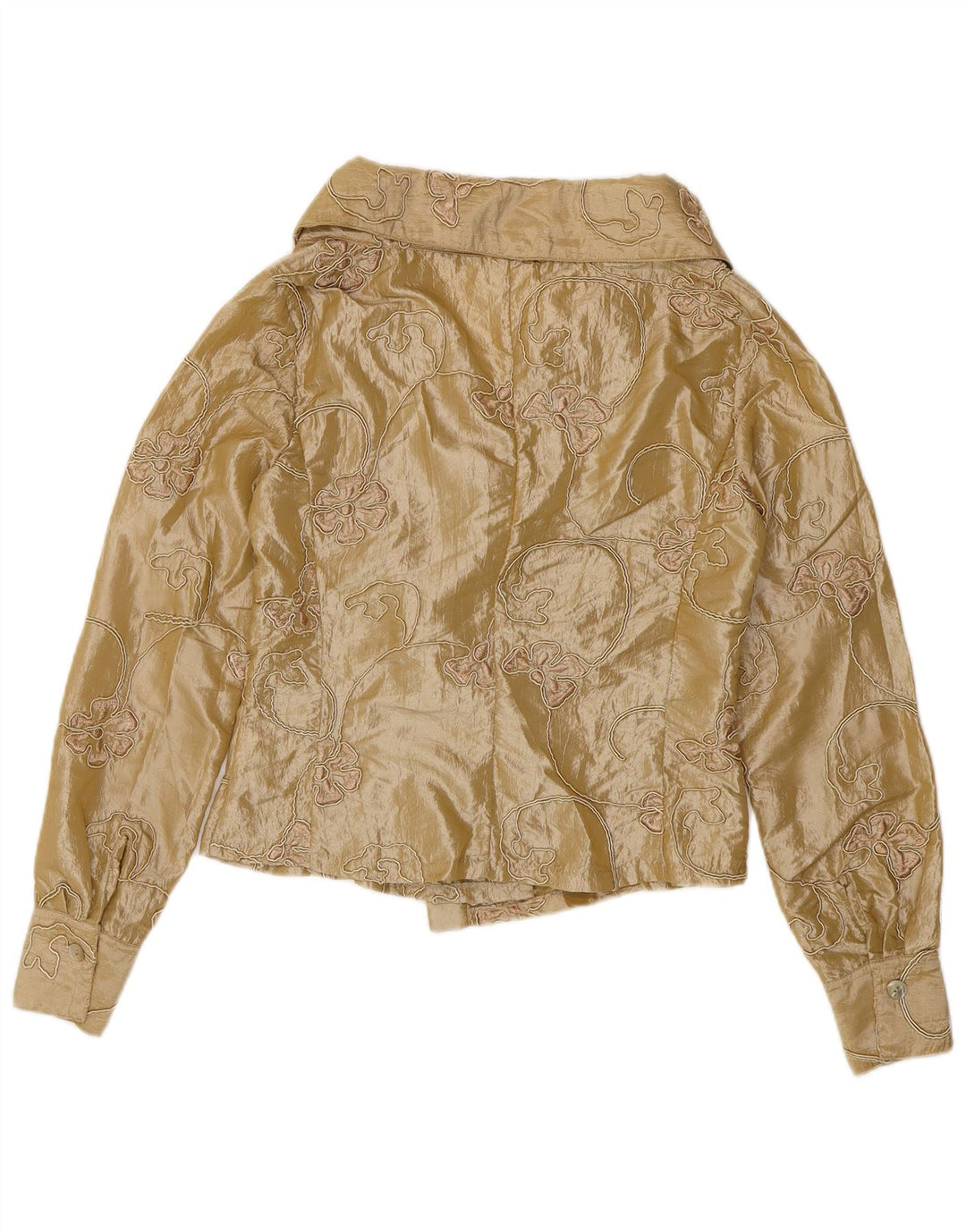 Naracamicie γυναικείο πουκάμισο Crop μπλούζα UK 12 Medium Beige Floral Polyester