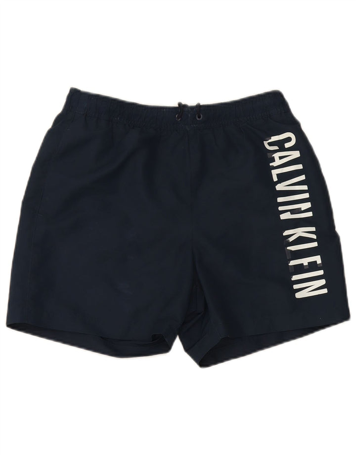 Γραφικό ανδρικό σορτς κολύμβησης Calvin Klein Small Navy Blue