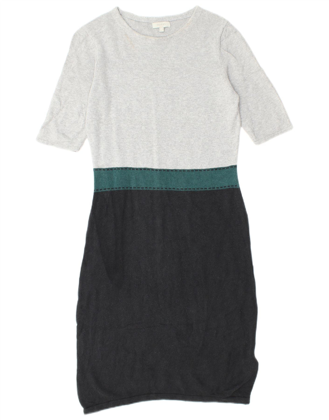 Γυναικείο κοντομάνικο φόρεμα HOBBS UK 10 Small Grey Colourblock Silk