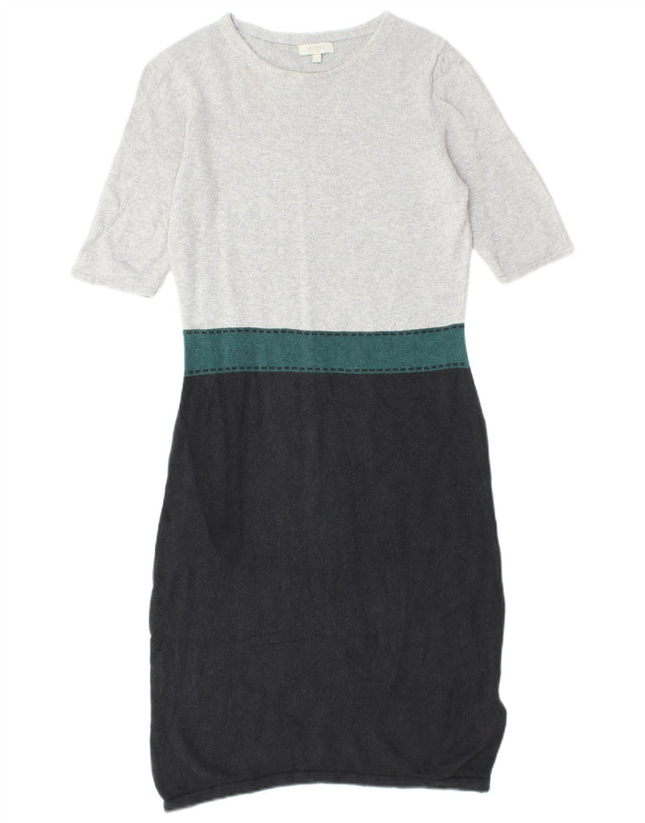 Γυναικείο κοντομάνικο φόρεμα HOBBS UK 10 Small Grey Colourblock Silk