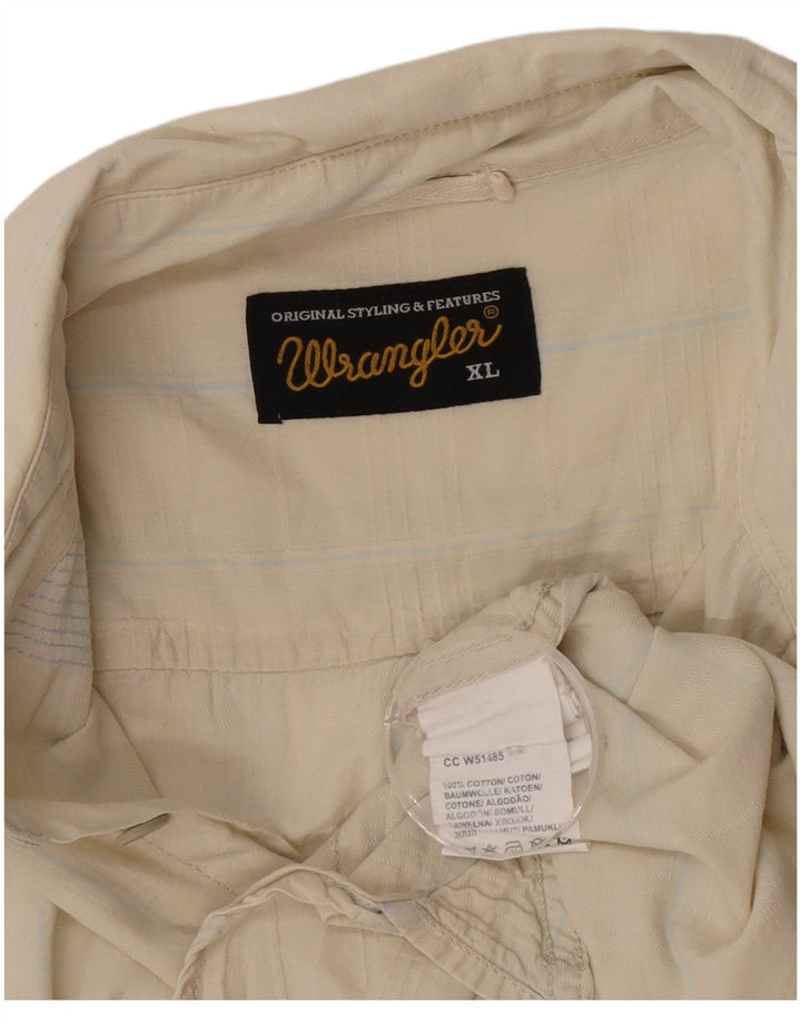 Ανδρικό κοντομάνικο πουκάμισο Wrangler XL Μπεζ βαμβακερό