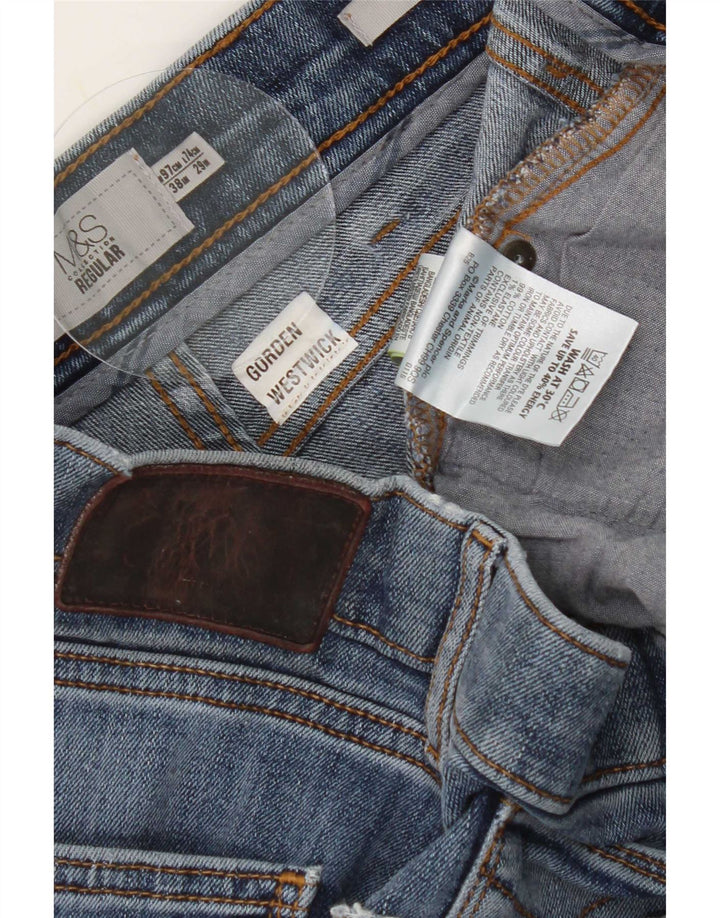 Ανδρικό τζιν Marks & Spencer Regular Cropped W38 L25 Μπλε βαμβακερό