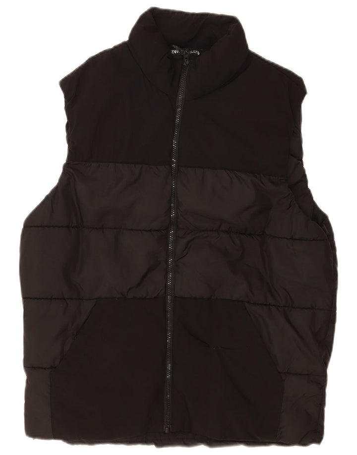 Zara Ανδρικό padded Gilet UK 36 Small Black Polyester