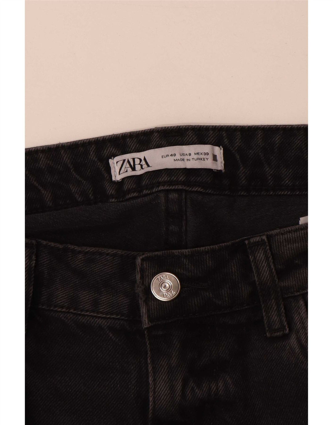 Zara Γυναικείο Straight Jeans EU 40 Medium W30 L29 Γκρι βαμβακερό