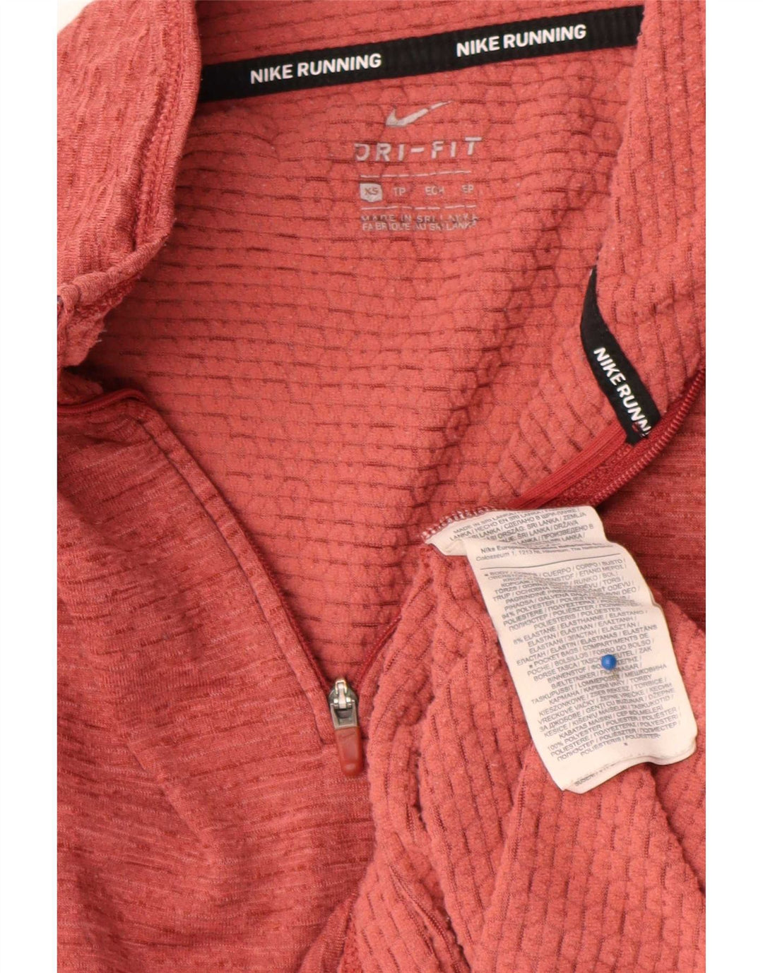 Γυναικεία φόρμα τρεξίματος Nike Dri Fit πουλόβερ κορυφαία UK 6 XS Red Flecked