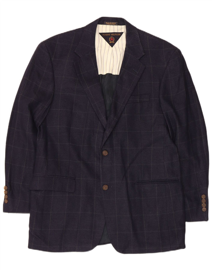 Tommy Hilfiger Ανδρικό σακάκι με 2 κουμπιά σακάκι UK 39 Medium Navy Blue Check
