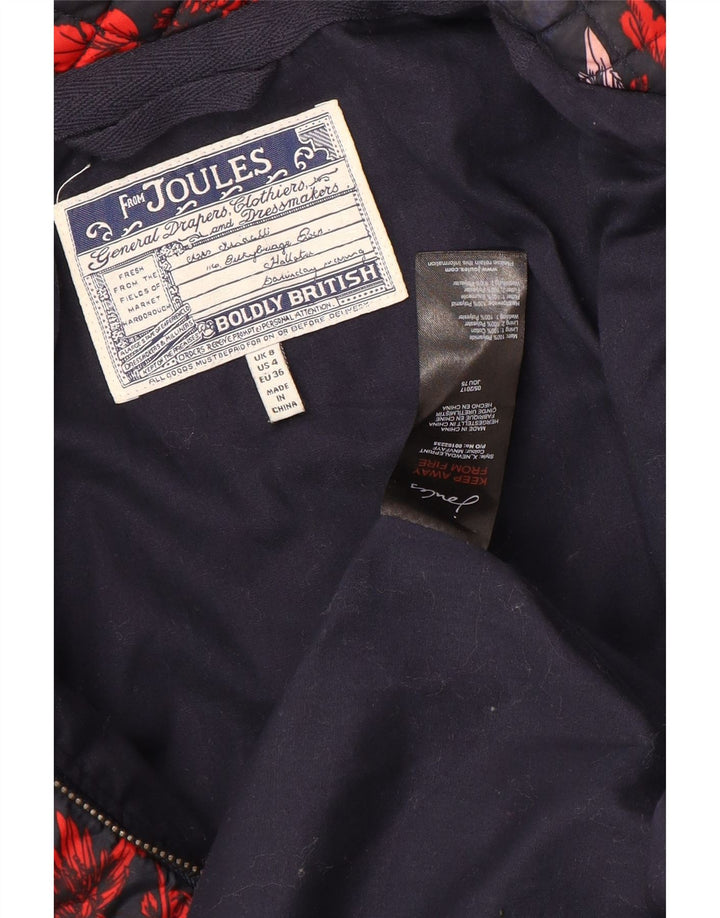 Joules Γυναικείο Καπιτονέ μπουφάν UK 8 Small Navy Blue Floral Polyamide