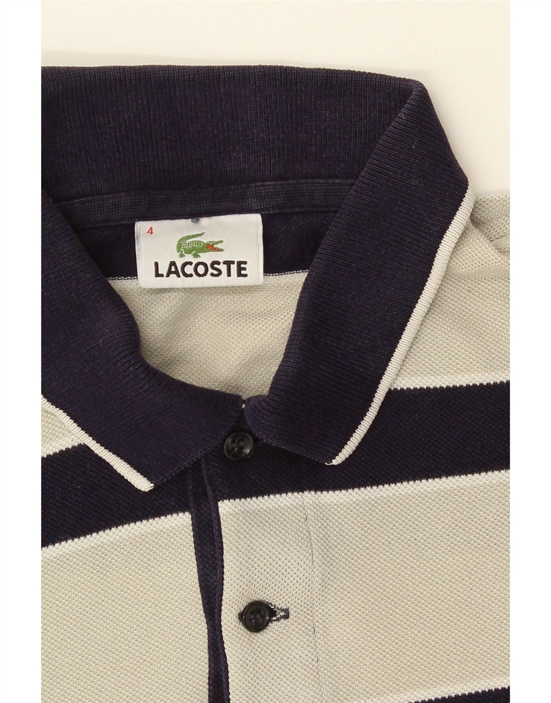 Ανδρικό πουκάμισο Polo Lacoste, Μέγεθος 4, Μεσαίο Λευκό ριγέ