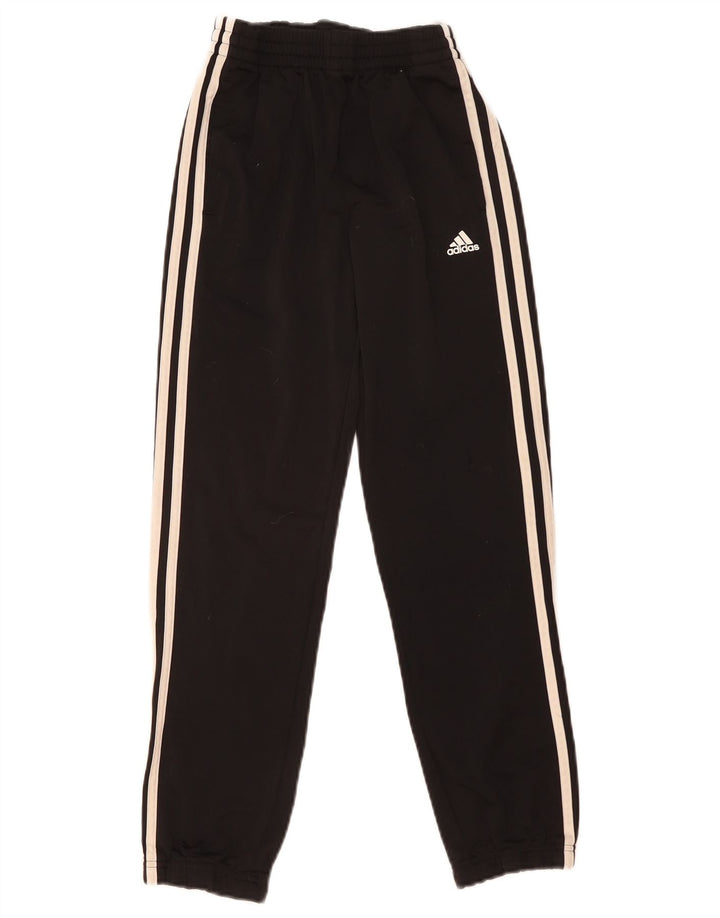 Adidas Boys Tracksuit Trousers Joggers 9-10 Years Black Polyester