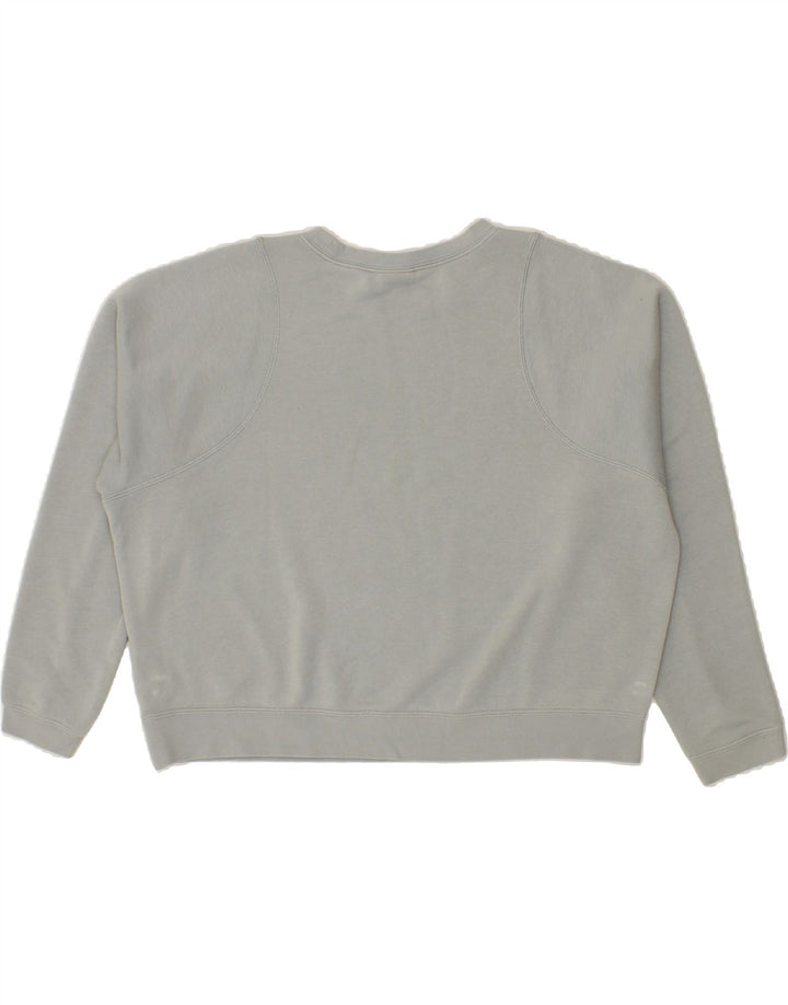 NIKE Womens Oversized Crop Sweatshirt Jumper UK 14 Medium Grey Cotton Vintage Nike and Second-Hand Nike from Messina Hembry 