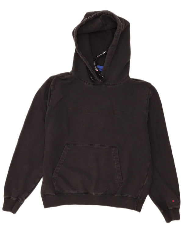 Champion Womens Hoodie Jumper UK 16 Large Black Cotton