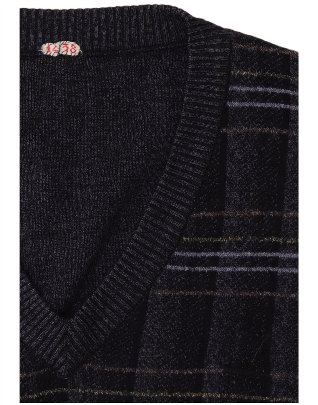 VINTAGE Ανδρικό γιλέκο Tank Top Large Navy Blue Geometric