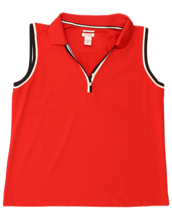 Γυναικείο αμάνικο μπλουζάκι πόλο IZOD UK 18 XL κόκκινο πολυεστέρα
