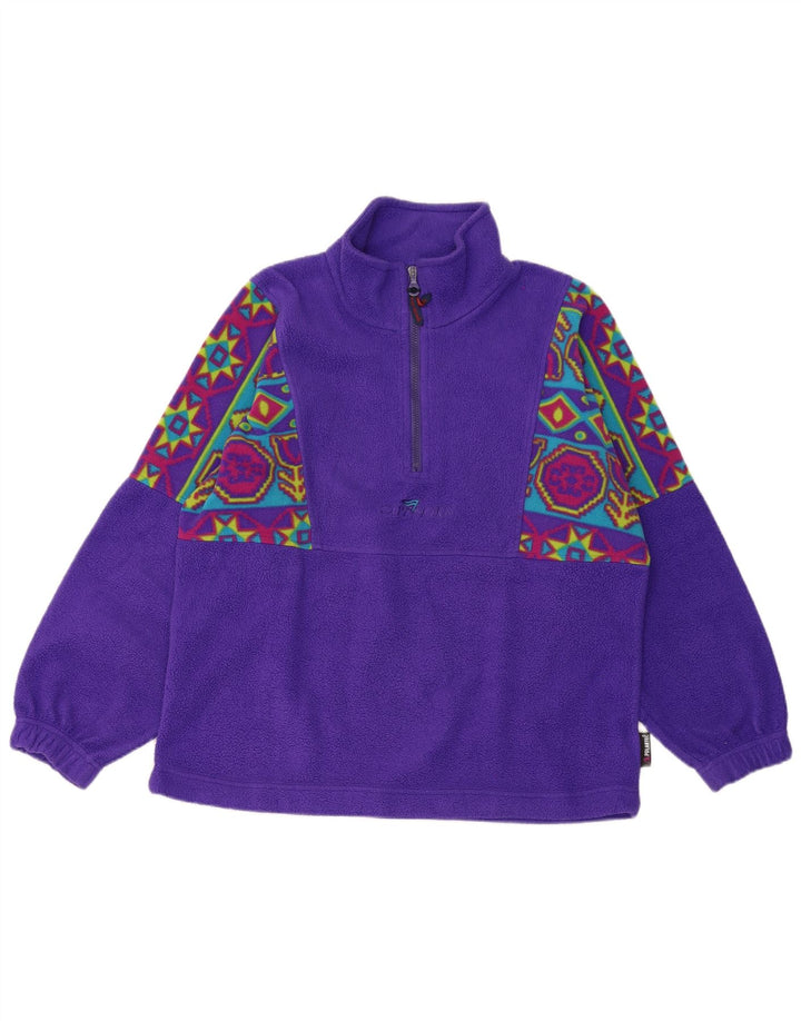 Cape Horn Ανδρικό φερμουάρ με λαιμόκοψη Fleece Jumper Μεσαίο Μωβ Γεωμετρικό