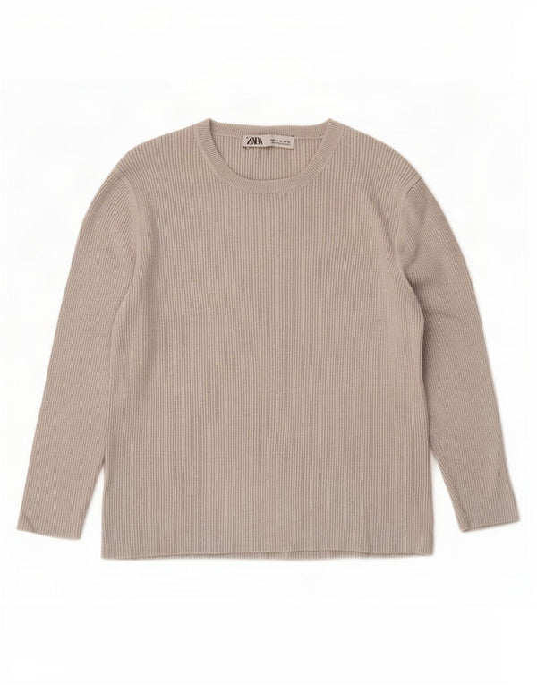 Zara γυναικείο τοπ μακρυμάνικο UK 18 XL γκρι βισκόζη