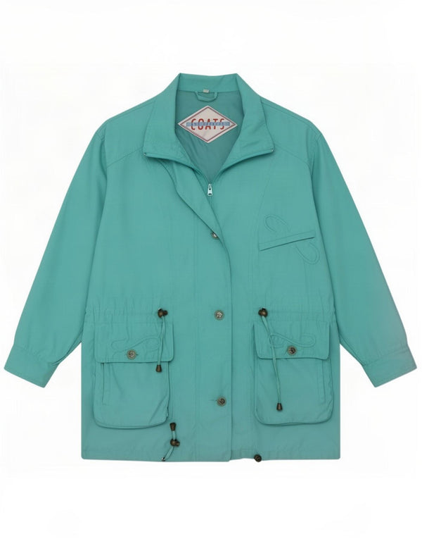 Vintage Γυναικείο Oversized Μπουφάν Parka IT 46 Large Turquoise Polyester