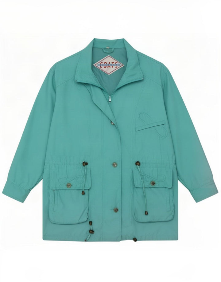 Vintage Γυναικείο Oversized Μπουφάν Parka IT 46 Large Turquoise Polyester