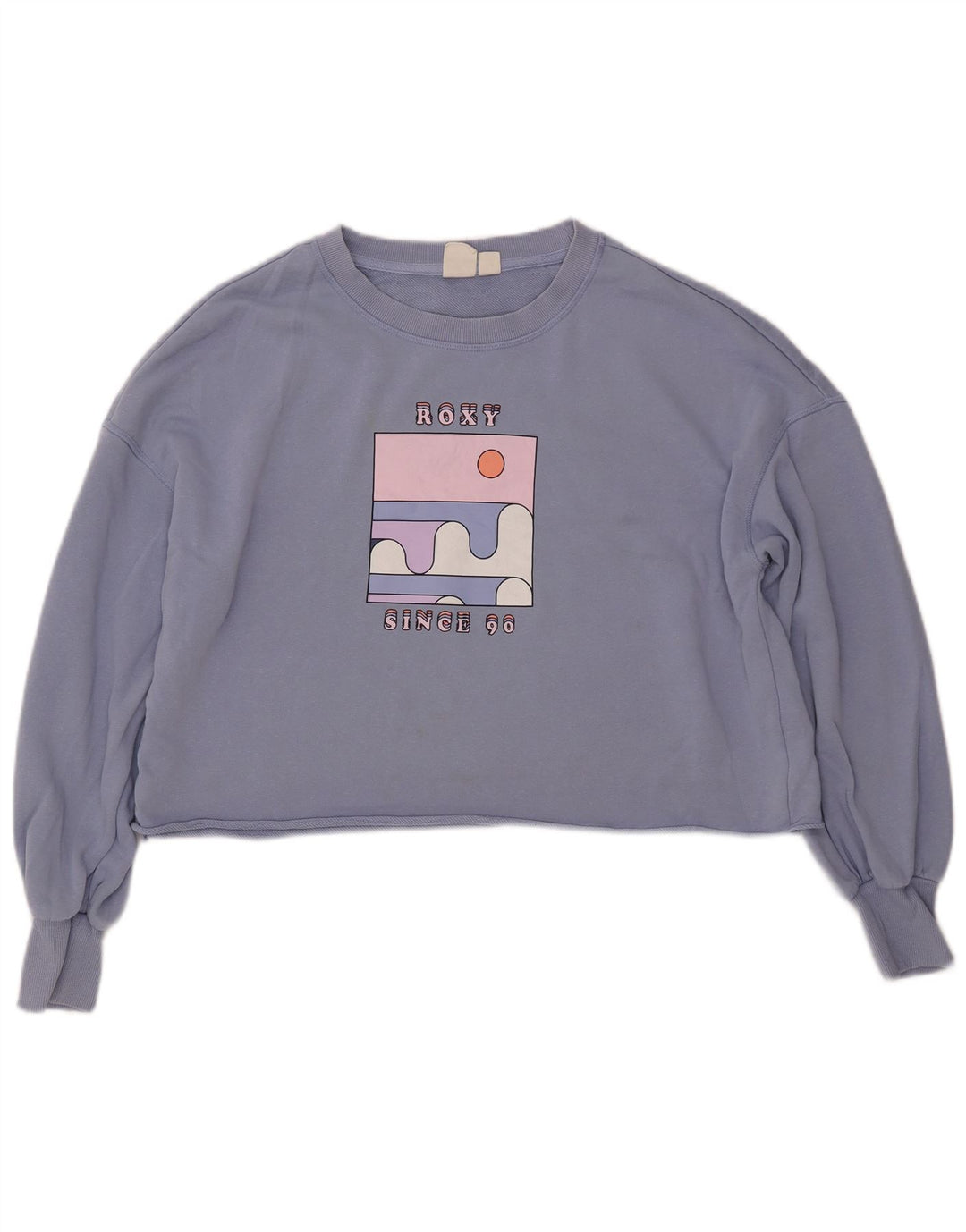 Γυναικείο γραφικό φούτερ ROXY Oversized Crop Jumper UK 16 Large Blue