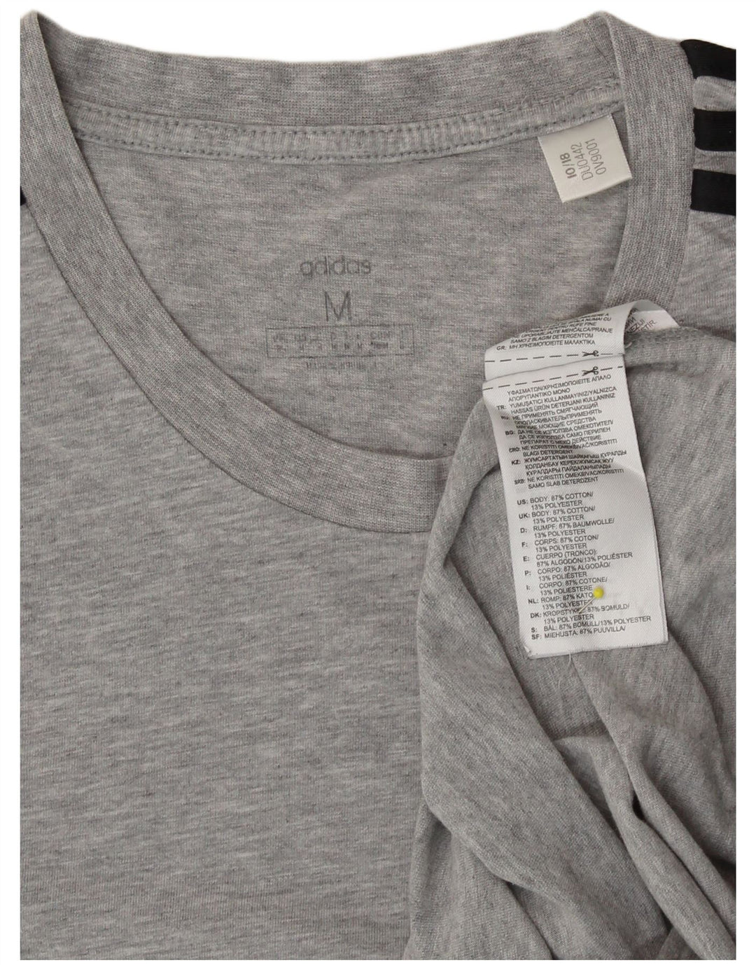 ADIDAS Mens T-Shirt Top Medium Grey Cotton