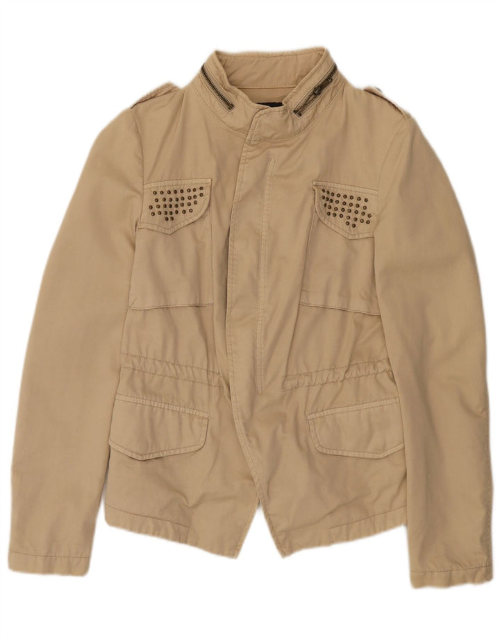 Zara Γυναικείο Utility Jacket UK 36 Small Beige Cotton