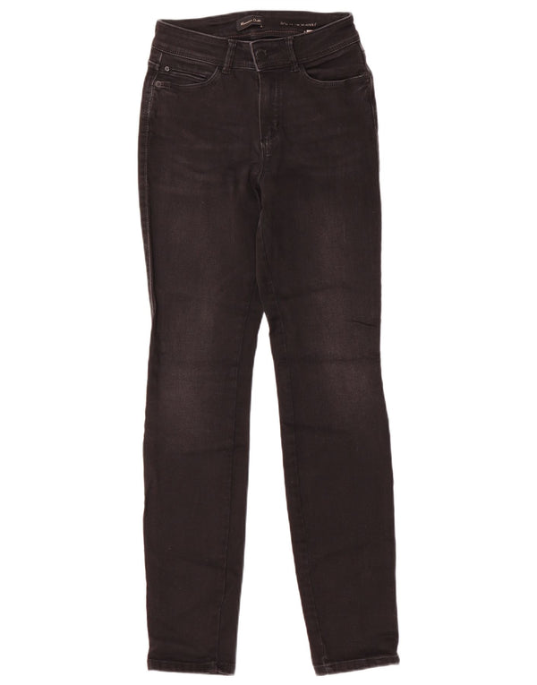Massimo Dutti Γυναικεία ψηλόμεσα στενά τζιν EU 34 2XS W24 L29 Μαύρο βαμβακερό