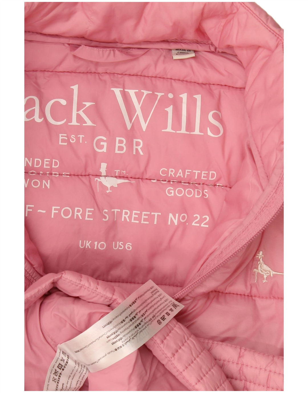 Jack Wills Γυναικείο μπουφάν με επένδυση UK 10 Small Pink Polyamide