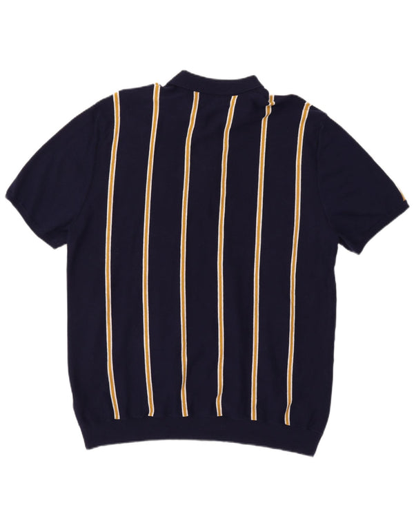 Marks & Spencer Ανδρικό πουλόβερ με λαιμόκοψη 2XL Navy μπλε ριγέ