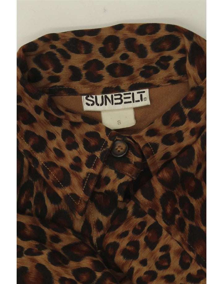 Sunbelt Γυναικείο πουκάμισο μεγάλου μεγέθους UK 10 Small Brown Animal print