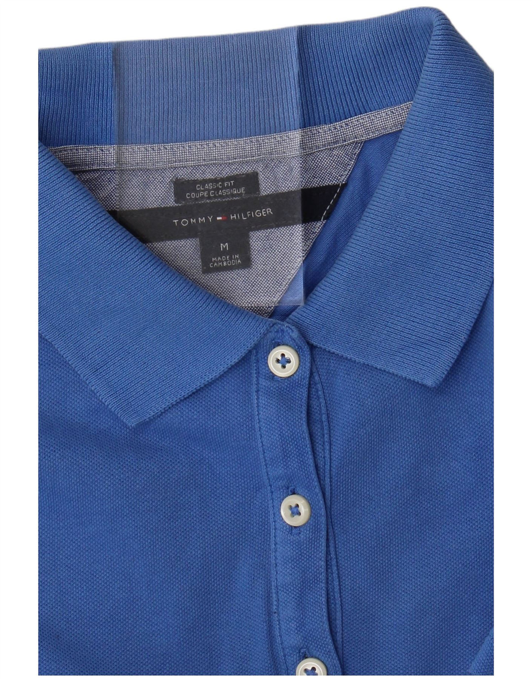 TOMMY HILFIGER Γυναικείο κλασικό μπλουζάκι πόλο UK 12 Medium Blue