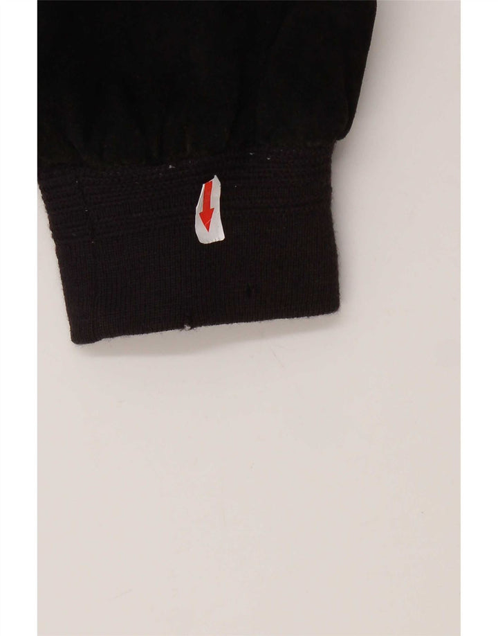 Vintage Ανδρικό Suede Bomber Jacket IT 48 Medium Black Leather