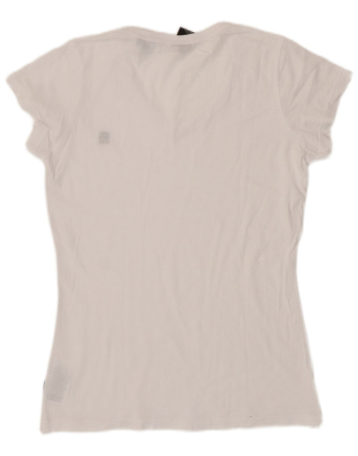 G-Star Γυναικείο T-Shirt Top UK 12 μεσαίο λευκό βαμβακερό