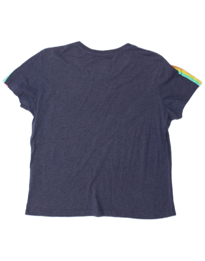 Γυναικείο γραφικό μπλουζάκι SUPERDRY Top UK 16 Large Navy Blue από βαμβάκι