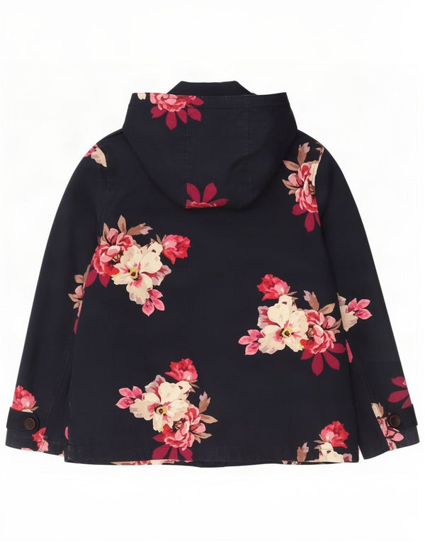 Joules Γυναικείο μπουφάν βροχής με κουκούλα UK 16 Large Navy Blue Floral