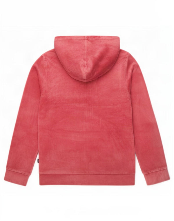 Puma Girls Graphic Velor Hoodie Jumper 11-12 Years Pink Cotton