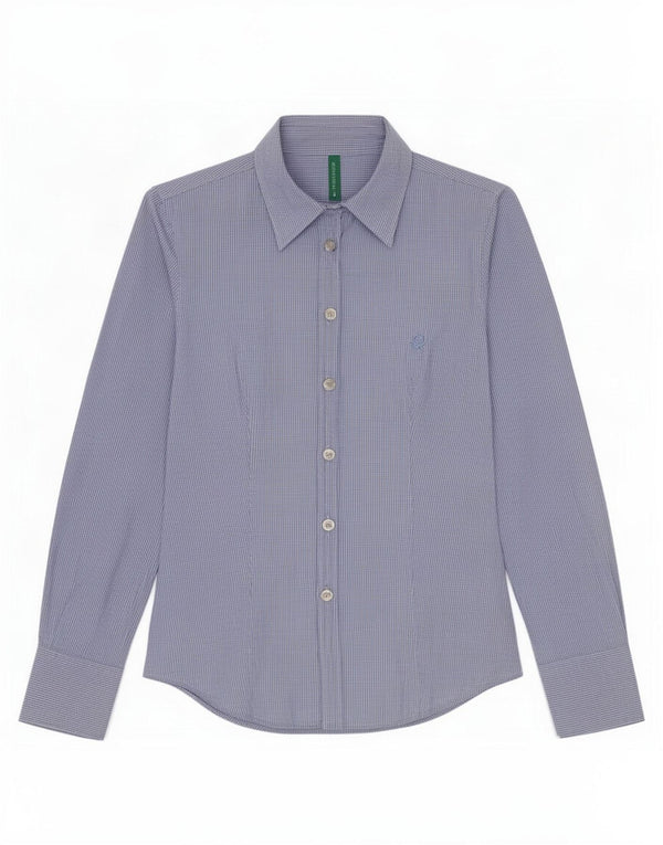 Γυναικείο πουκάμισο Benetton UK 10 Small Blue Gingham