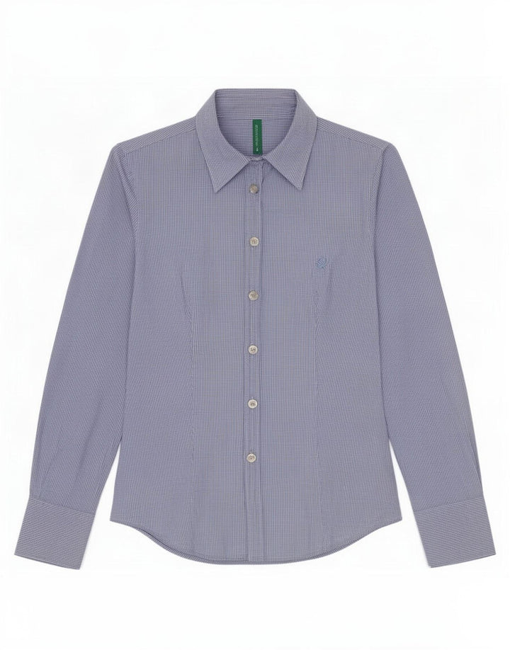 Γυναικείο πουκάμισο Benetton UK 10 Small Blue Gingham