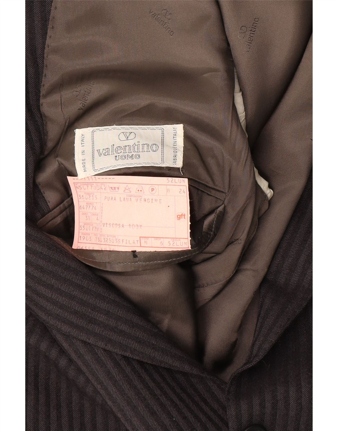 Valentino Ανδρικό τζάκετ Longline με 2 κουμπιά IT 52 XL Grey Pinstripe