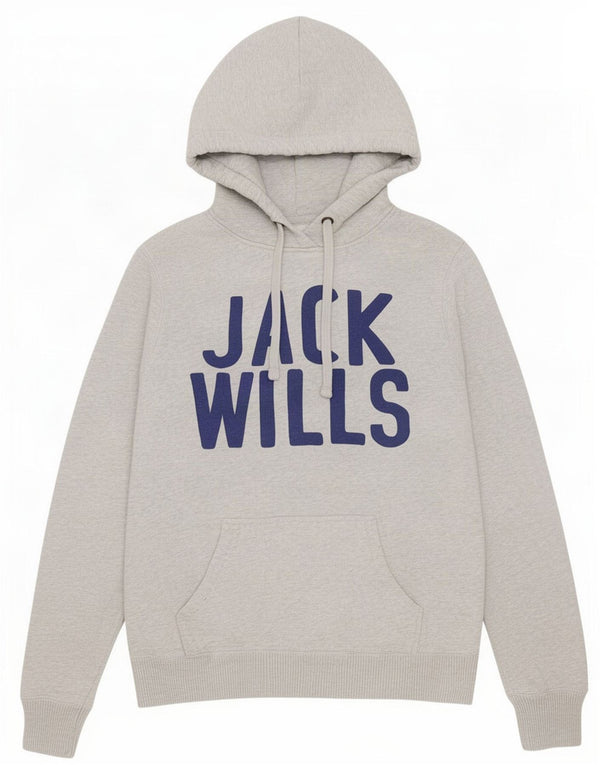 Jack Wills Γυναικείο Γραφικό Hoodie Jumper UK 12 Medium Grey Cotton