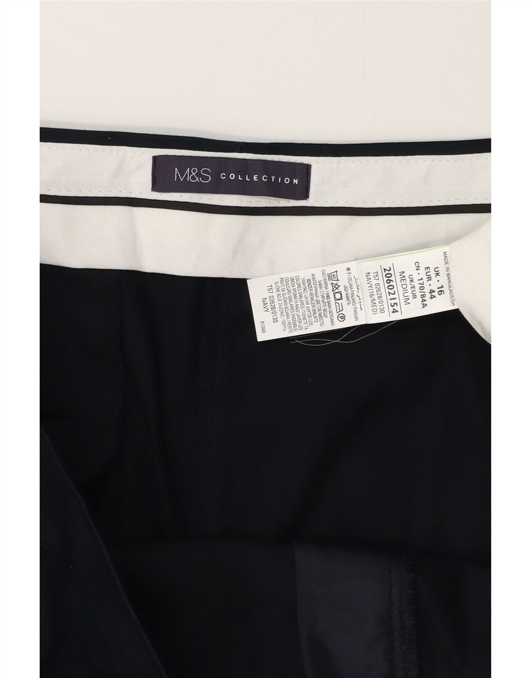 MARKS & SPENCER Γυναικείο Slim Casual Παντελόνι UK 16 Large W36 L26 Navy Blue